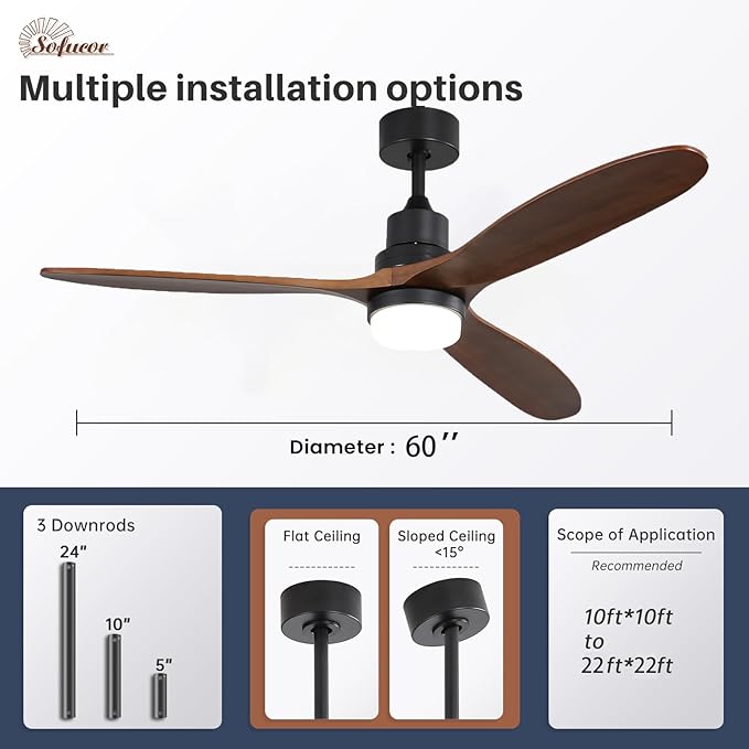 Sofucor 60 Inch Ceiling Fans