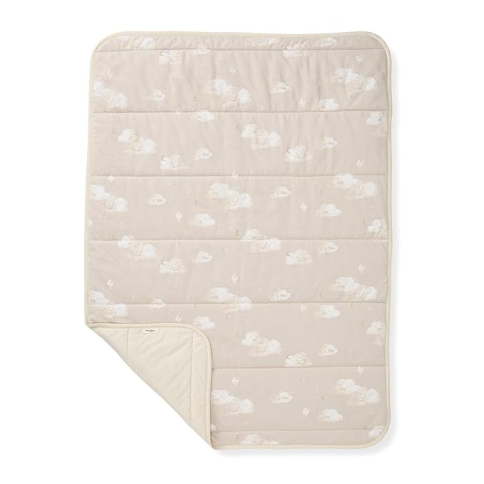Burt's Bees Baby Reversible Blanket, Nursery, Stroller & Tummy-Time Organic Jersey Cotton Quilted Infant & Toddler Bedding