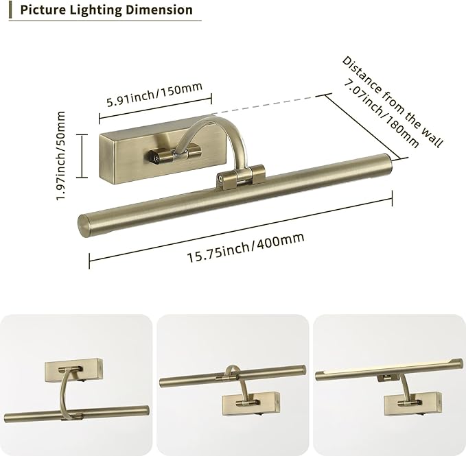 Wireless Picture Lights Rechargeable Gallery Lighting Battery Picture Frame