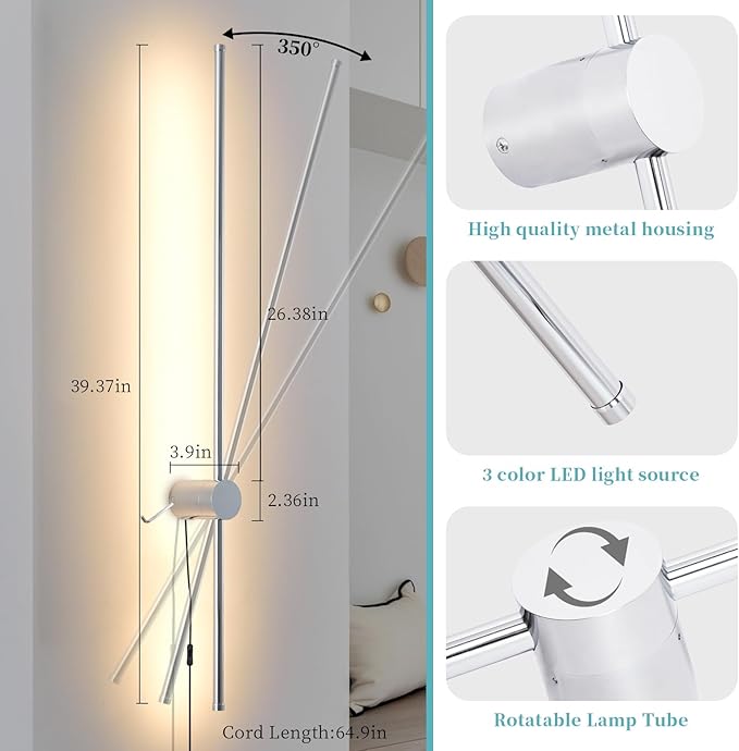 Modern Chrome Plug in Wall Sconce