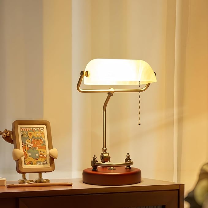 Bankers Lamp, Traditional White Desk Lamp