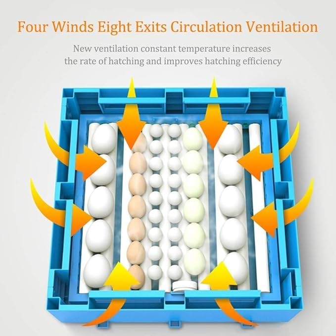 192 Egg Incubator Automatic Turning, Digital Poultry Hatcher with LED Display Egg Tray Temperature & Humidity Control,Duck Chicken Bird