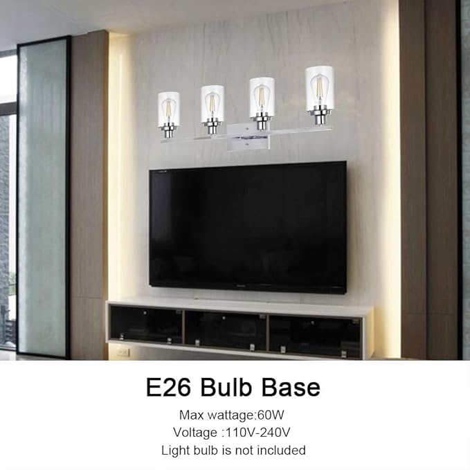 MELUCEE 4-Light Bathroom Lighting Fixtures