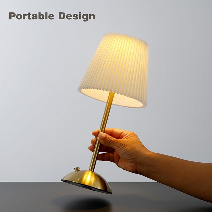 2-Pack Cordless Rechargeable Table Lamp 3-Color Dimmable Touch Control