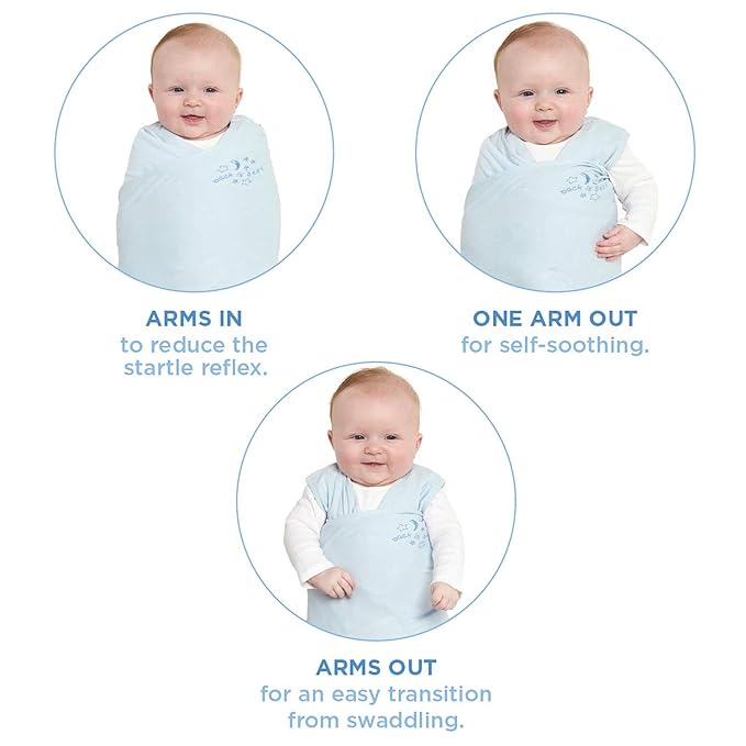HALO 100% Cotton Sleepsack Swaddle, 3-Way Adjustable Wearable Blanket, TOG 1.5, Navy Hedgehog, Small, 3-6 Months