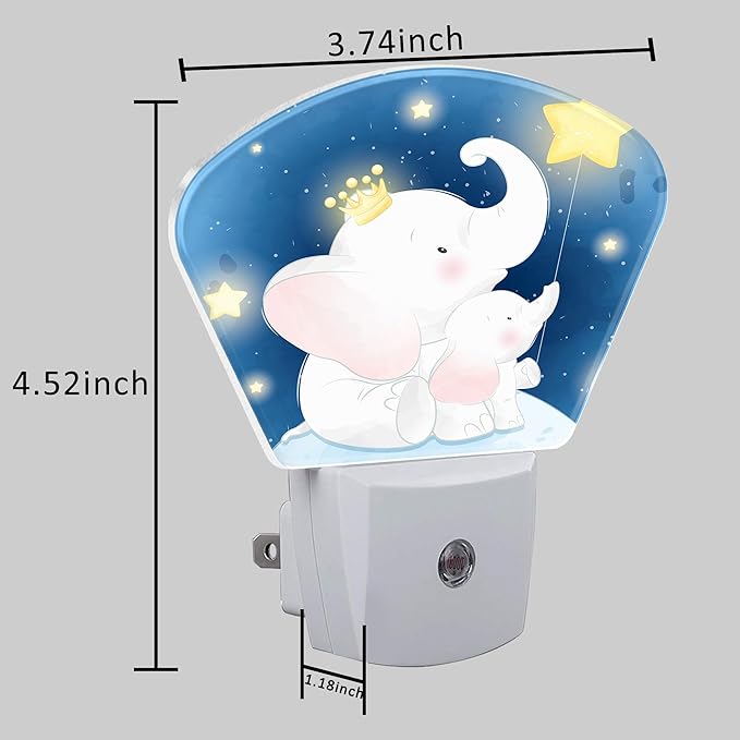 Cute Elephant Mother and Child Night Light