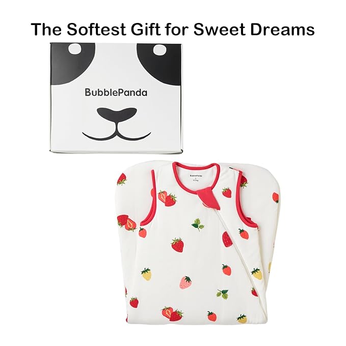 BubblePanda Rayon Made from Bamboo Sleep Sack 6-12 Months 0.5 Tog Soft Lightweight Toddler Sleep Sack for Babies 2-Way Zipper Wearable Blanket Baby 6 Months