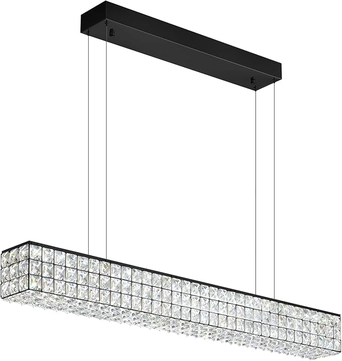 Rectangle Crystal Chandelier Modern Crystal Chandelier Black Rectangular