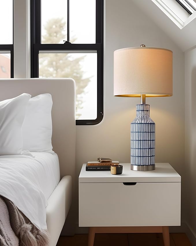 25" Modern Ceramic Lamps Single Table Lamp