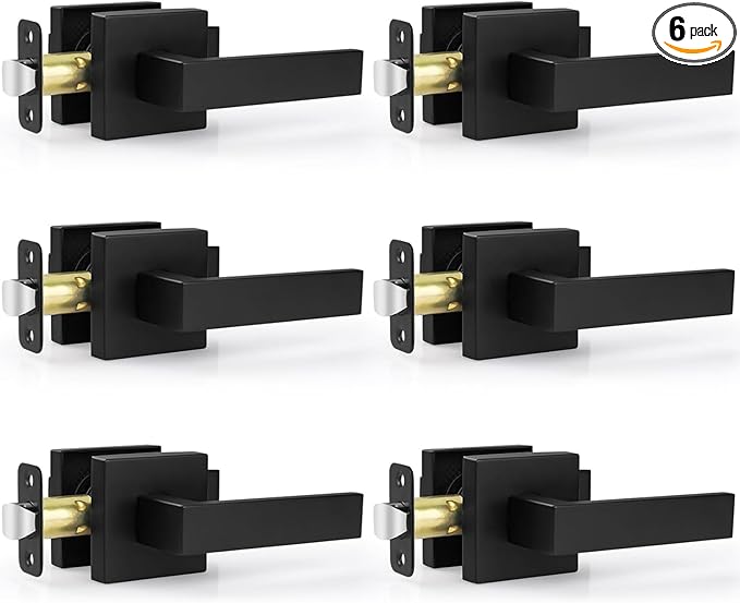 Estmoon 6 Pack Door Handles Matte Black