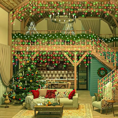 66FT 640 LED Icicle Lights for Outside 8 Modes 120 Drops