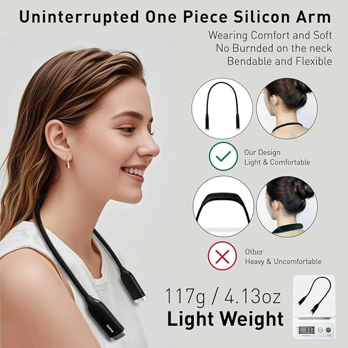 Neck Reading Light, 3 Color & Brightness Adjustable Book Light