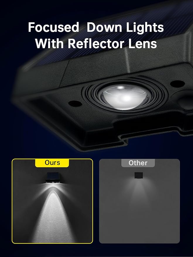 Solar Lights Outdoor Waterproof LED 6000K White Bright Lens Downlight Small