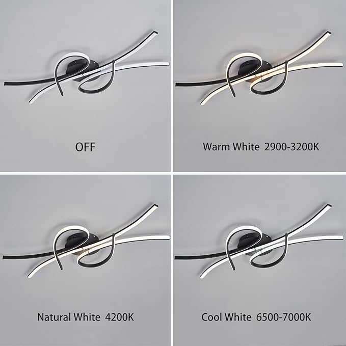 Modern LED Ceiling Light Fixture, 54W 3780 Lumen, Flush Mount Ceiling Chandelier