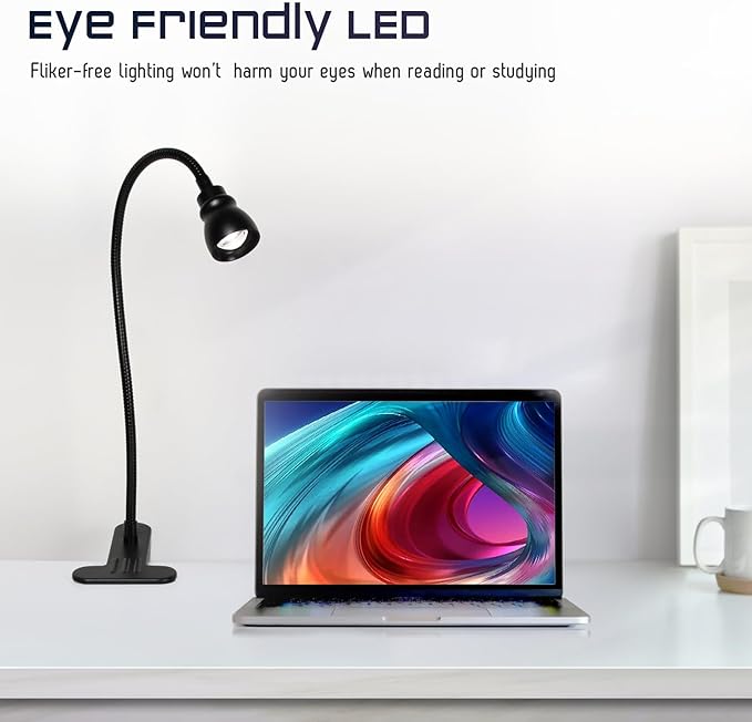 Zoomable Clip on Light, Clamp Reading Light