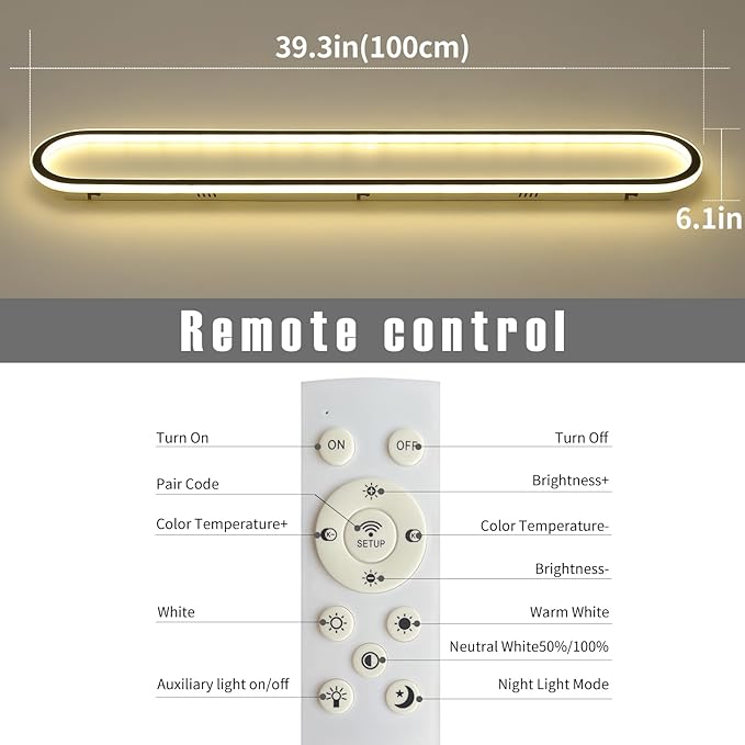 39”Flush Mount CeilingLight, Modern LED Hallway Light Fixture Dimmable