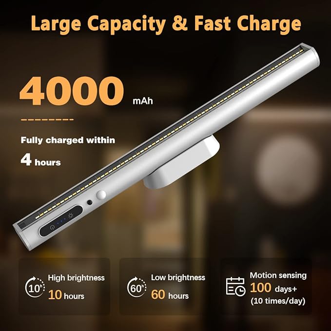 Battery Powered Operated Wall Strip Lights, Motion Sensor LED Light Bar Indoor