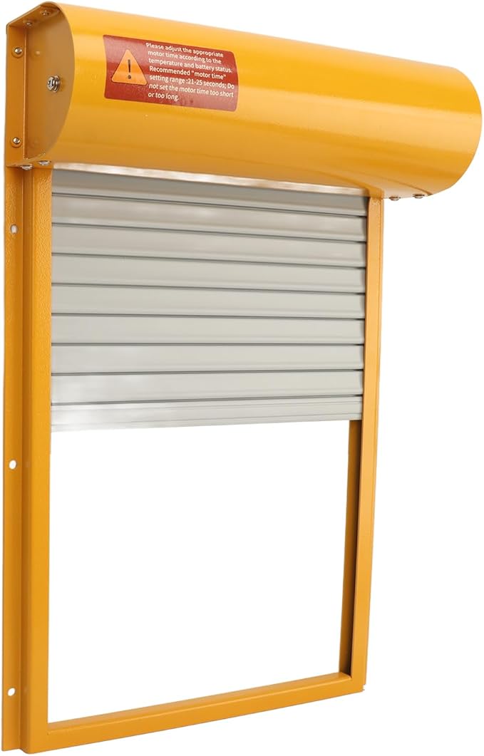 Automatic Chicken Coop Door, Solar Powered Chicken Door with Timer Electric Door for Duck Goose Farm Safety Equipment (Yellow)