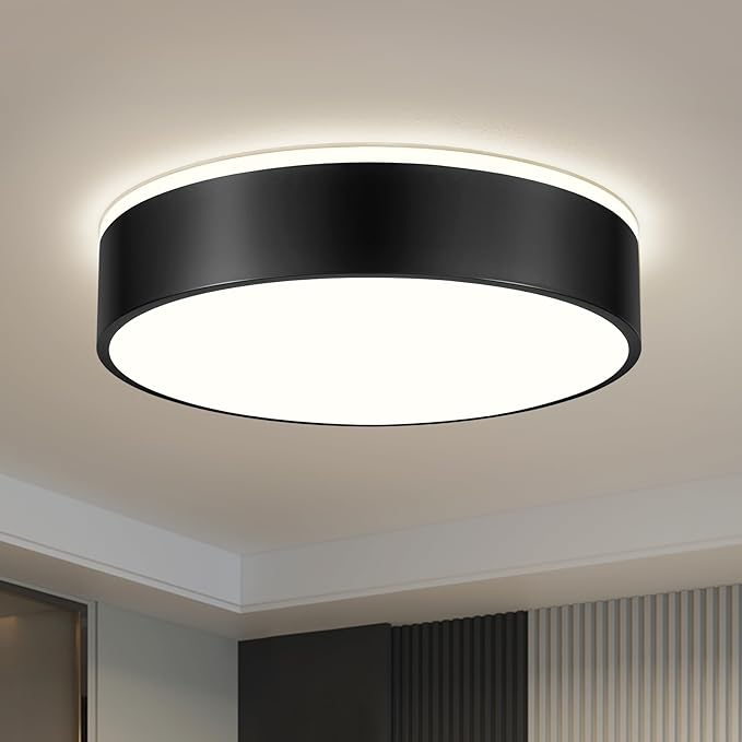 Dimmable Black LED Large Flush Mount Ceiling Light, 5CCT 2700K-6000K Ceiling