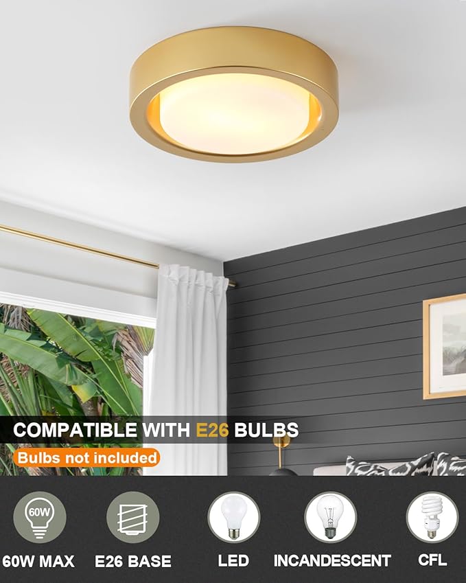 13 Inch Flush Mount Ceiling Light, Round Ceiling Lighting Fixture