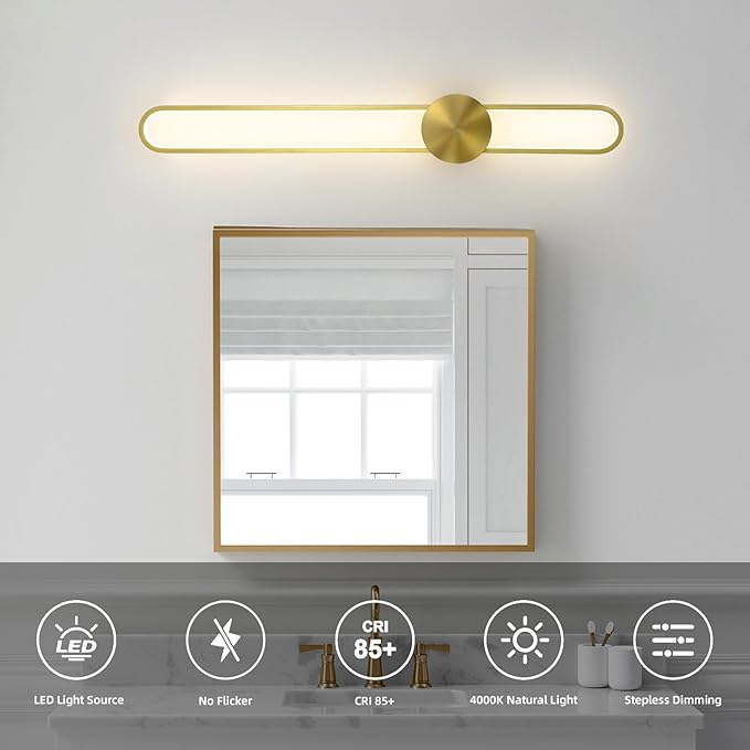 JAYMP Modern Wall Sconce 4000K Dimmable LED Wall Light Fixture, Hardwired Wall