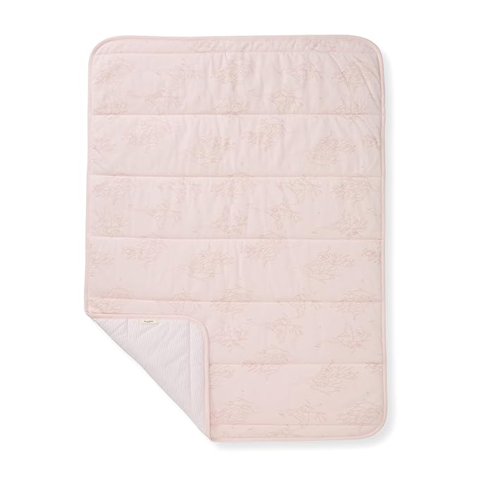 Burt's Bees Baby Reversible Blanket, Nursery, Stroller & Tummy-Time Organic Jersey Cotton Quilted Infant & Toddler Bedding