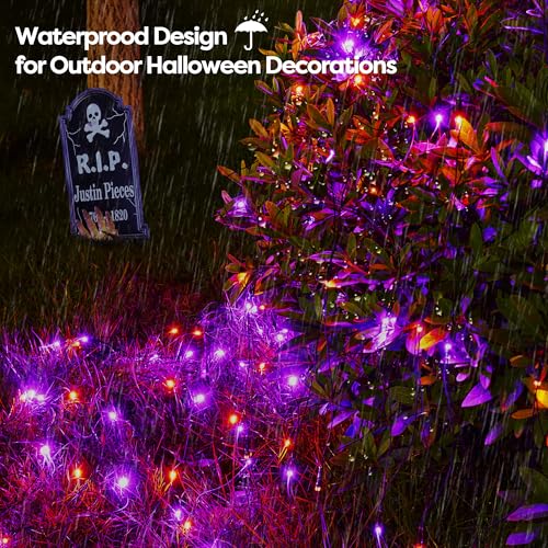 Solar Halloween Lights Outdoor 200LED F8 Big Bulbs