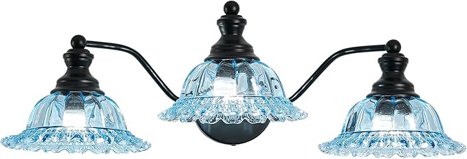 Blue and Black 3 Light Vanity Light Bathroom Vanity Light Fixture