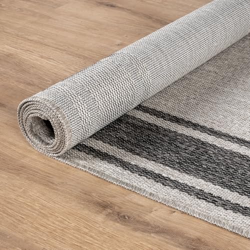 Outdoor Rug 5x7 Modern Bordered Area Rugs for Indoor and Outdoor Patio Deck Porch Garden Waterproof Weather Sun Resistant Washable Outside Carpet (35 Sq Ft)
