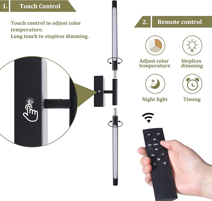 Battery Operated Wall Sconce Set of 2, 8000mAh Wireless Wall Sconces,