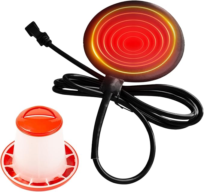 Water Trough Heater Livestock- Bird Bath Heater,15cm Silicone Freeze Proof Heating Pad | 20W Silicone Water Heating for Chicken Coop with 1.5m Cord,for Winter Poultry Farming Livestock Farm Outdoor