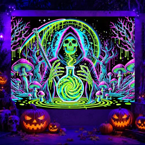 Halloween UV Tapestry Grim Reaper Wall Art 78 x 59 Inch