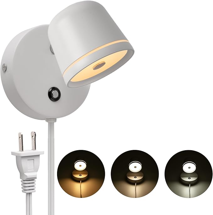 Aisilan Plug in Wall Sconce, Touch Dimmable Wall Light