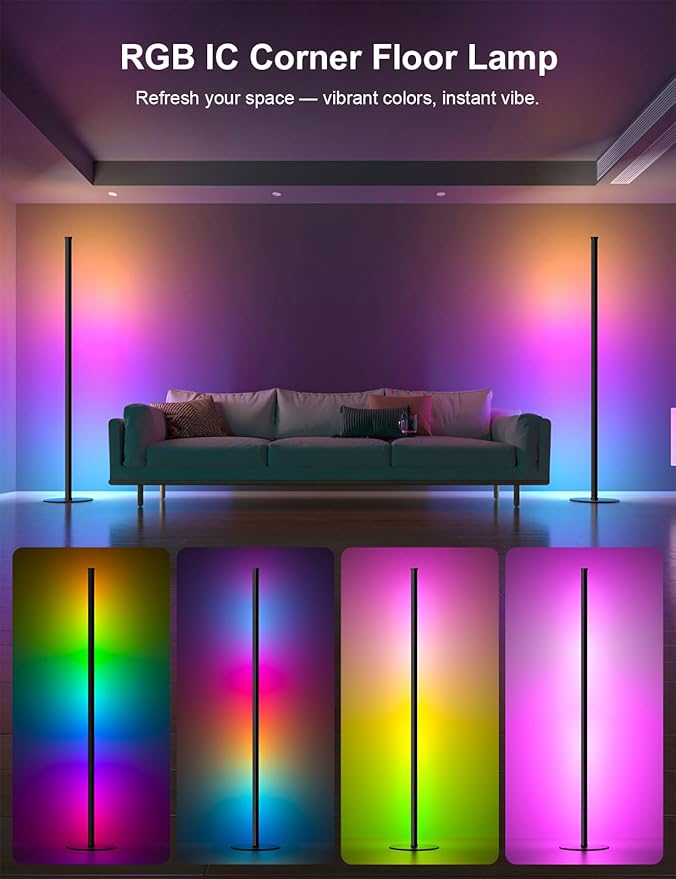 Corner Floor Lamp, Upgraded Corner Lamp APP and Remote Control, 16 Million