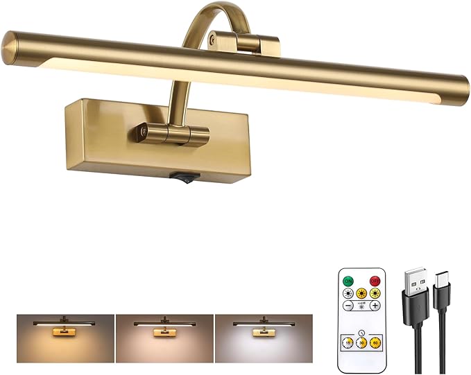Wireless Picture Lights for Wall Rechargeable, Battery Operated Art Light for