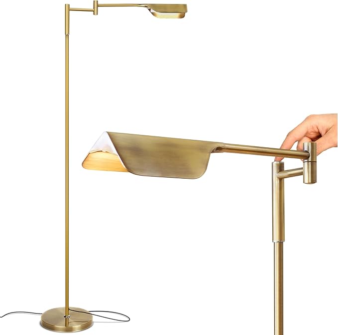 Brightech Leaf Pharmacy LED Reading Lamp, Dimmable Floor Lamp