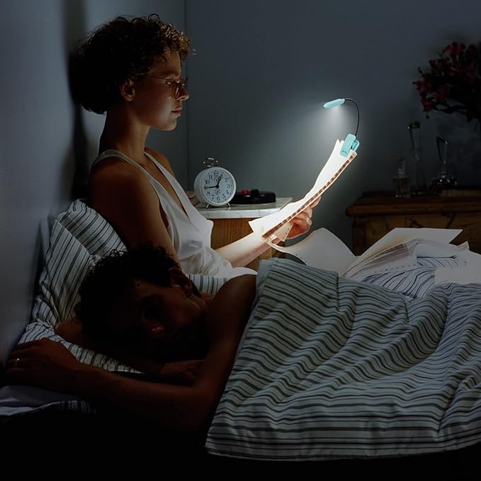 Book Light for Kids, Rechargeable Clip on Book Reading Light in Bed, Dimmable
