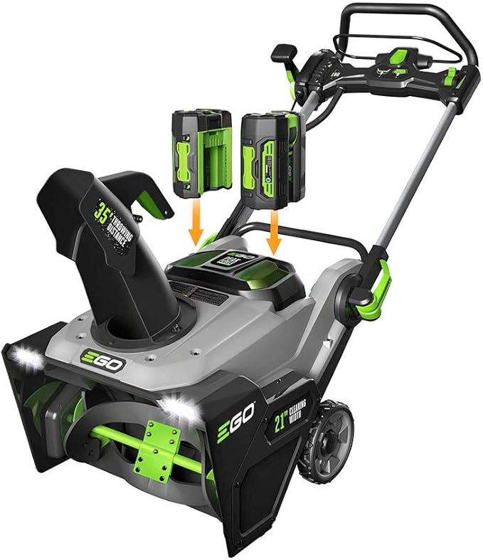 EGO Power+ SNT2102 21-Inch 56-Volt Lithium-Ion Cordless Snow Blower with Peak Power - (2) 5.0Ah Batteries and Rapid Charger Included