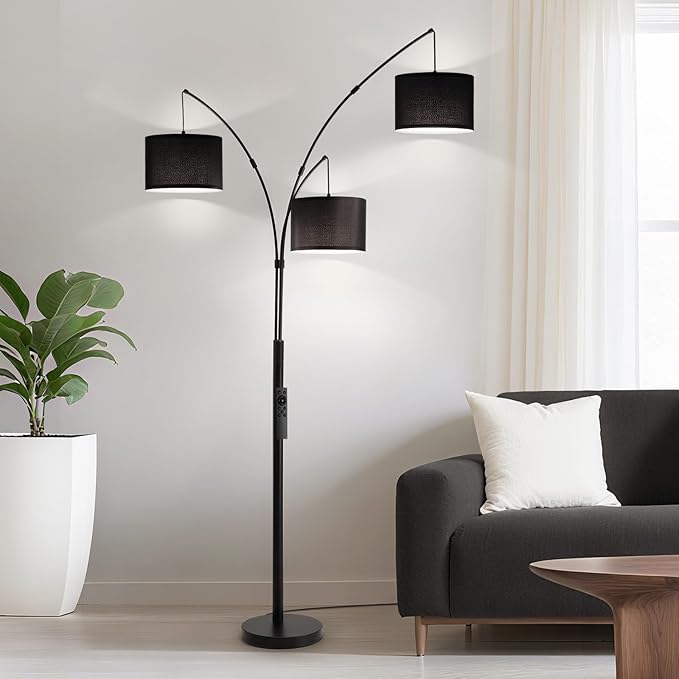 Floor lamp with Remote, 3 Light Arc Floor Lamps