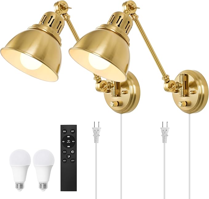 Plug in Wall Sconces Set of Two