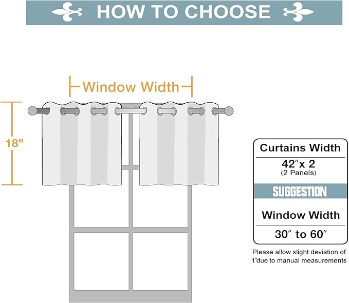 ChrisDowa Small Kitchen Valances for Windows - Grommet Short Thermal Insulated Room Darkening Window Valances Curtains for Living Room (2 Panels, Dark Grey, 42 x 18 Inch)