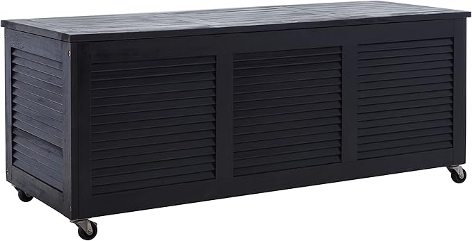 SAFAVIEH Outdoor Collection Elina Black 47-inch Long Cushion Box