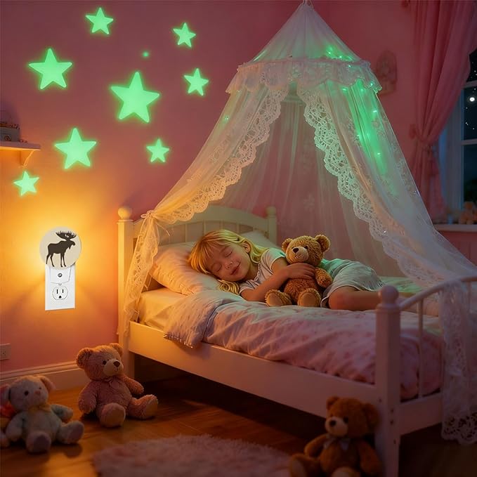 Plug-in Moose Silhouette Night Light Wildlife Night Lights Plug into Wall