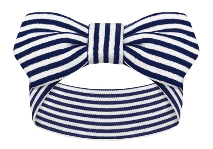 Creative Knitwear Connecticut Huskies Infant Girls Navy/White Striped Hair Knot Headband Embroidered Logo - Size Newborn - 4T
