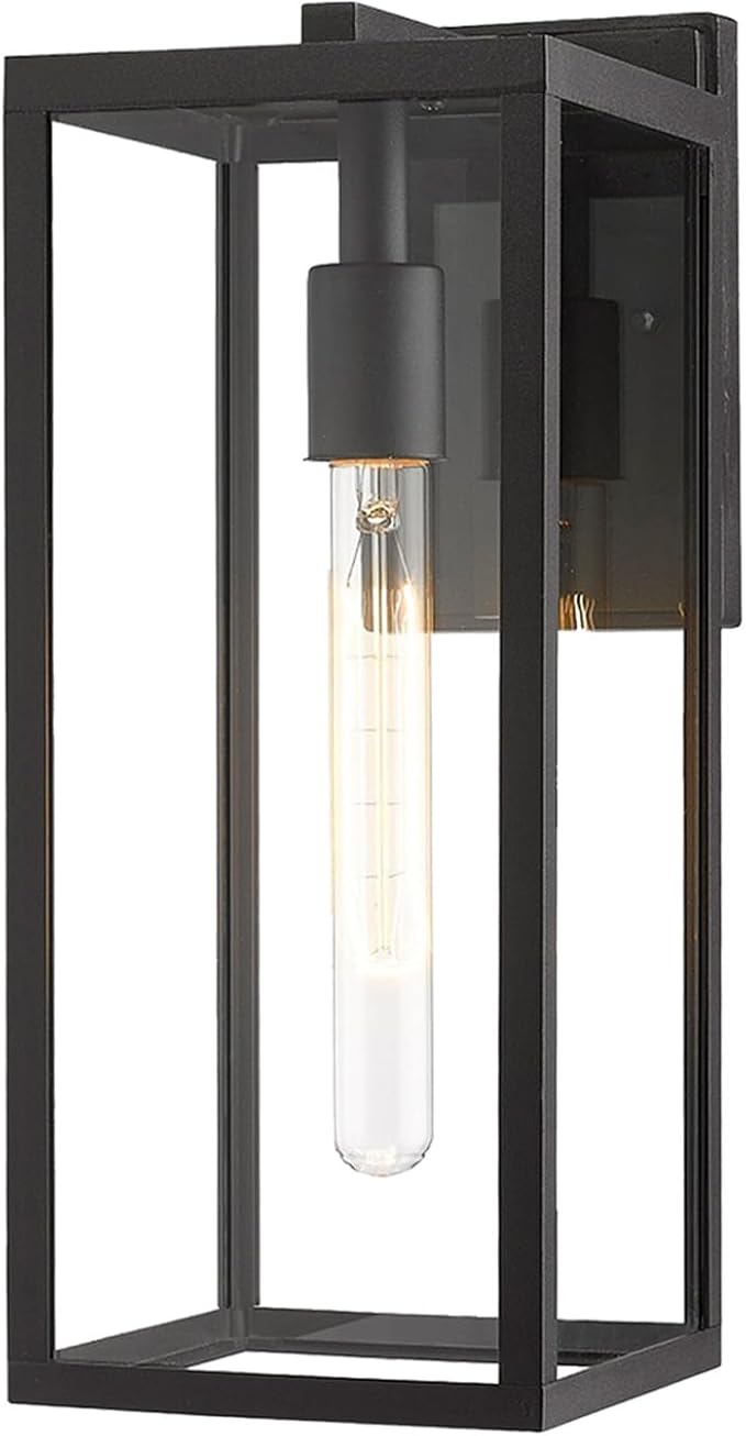 Bestshared Outdoor Wall Lantern, 13.4IN Tall Wall Sconce Light, Anti-Rust Front