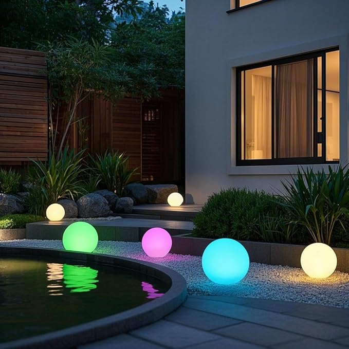 12-Inch LED Ball Light, Changing Glowing Orb Light