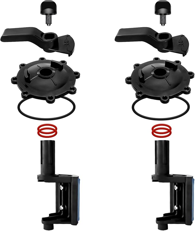 2-Port/3-Port Pool Valve Rebuild Kit Compatible with Jandy 2-way/3-way 4715, 4716, Valve and Gray Includes Handle 7433, Knob 4603, Valve Cover 4606, Diverter Valve 4720 (Pack of 2)