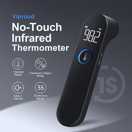 No-Touch Forehead Thermometer for Adults and Kids, Fast Accurate Baby Thermometer with Fever Alarm & Mute Mode - Take Quick Temperature Easily