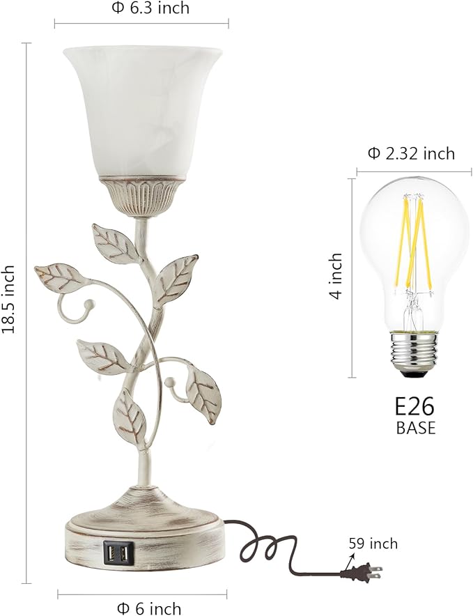 RORIANO Set of 2 Rustic Touch Table Lamps