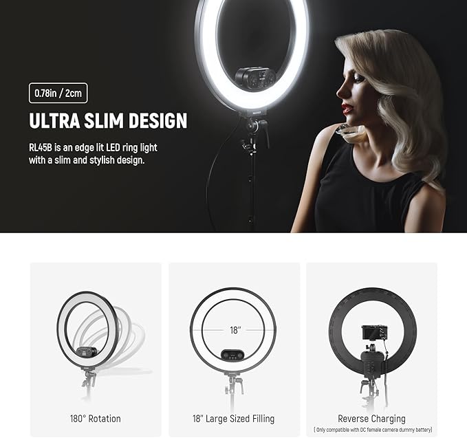 NEEWER 18 Inch Edge Lit Ring Light